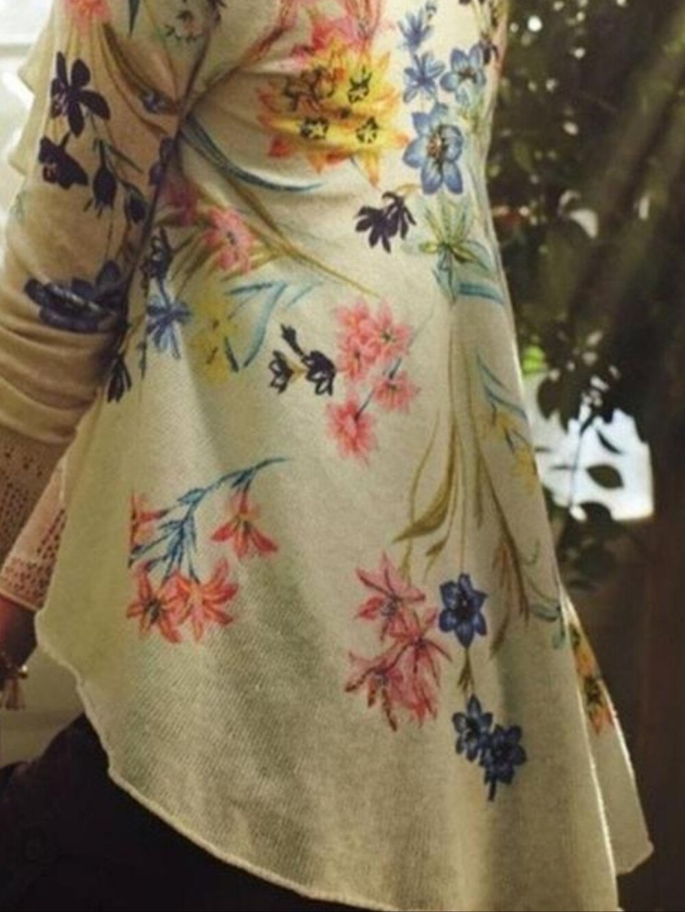 Anthropologie Knitted & Knotted Floral Cardigan